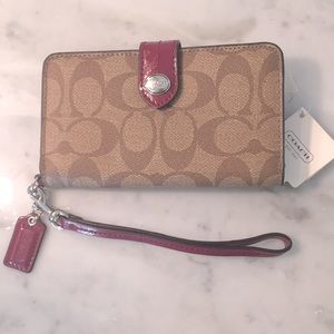 Coach Brown and Plum colored Wallet/Wristlet NWT